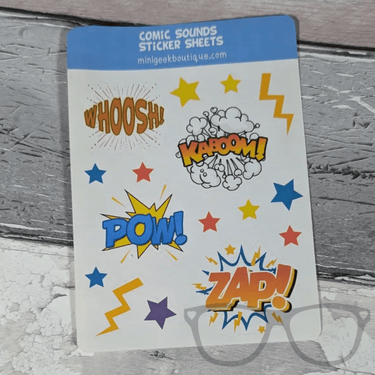 Comic Sounds Sticker sheet - Mini Geek Boutique
