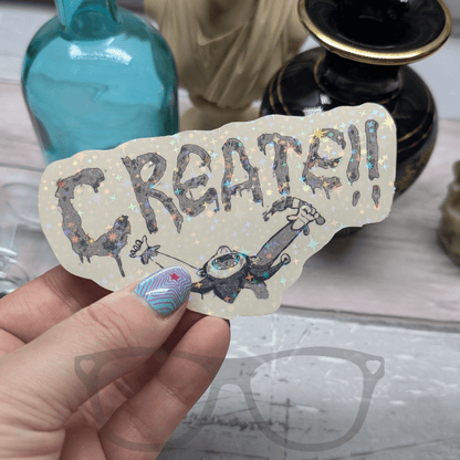 Create! Goblin sparkly vinyl sticker - Mini Geek Boutique