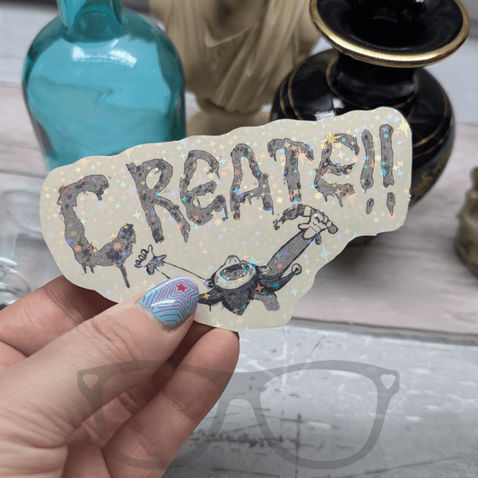 Create! Goblin sparkly vinyl sticker - Mini Geek Boutique