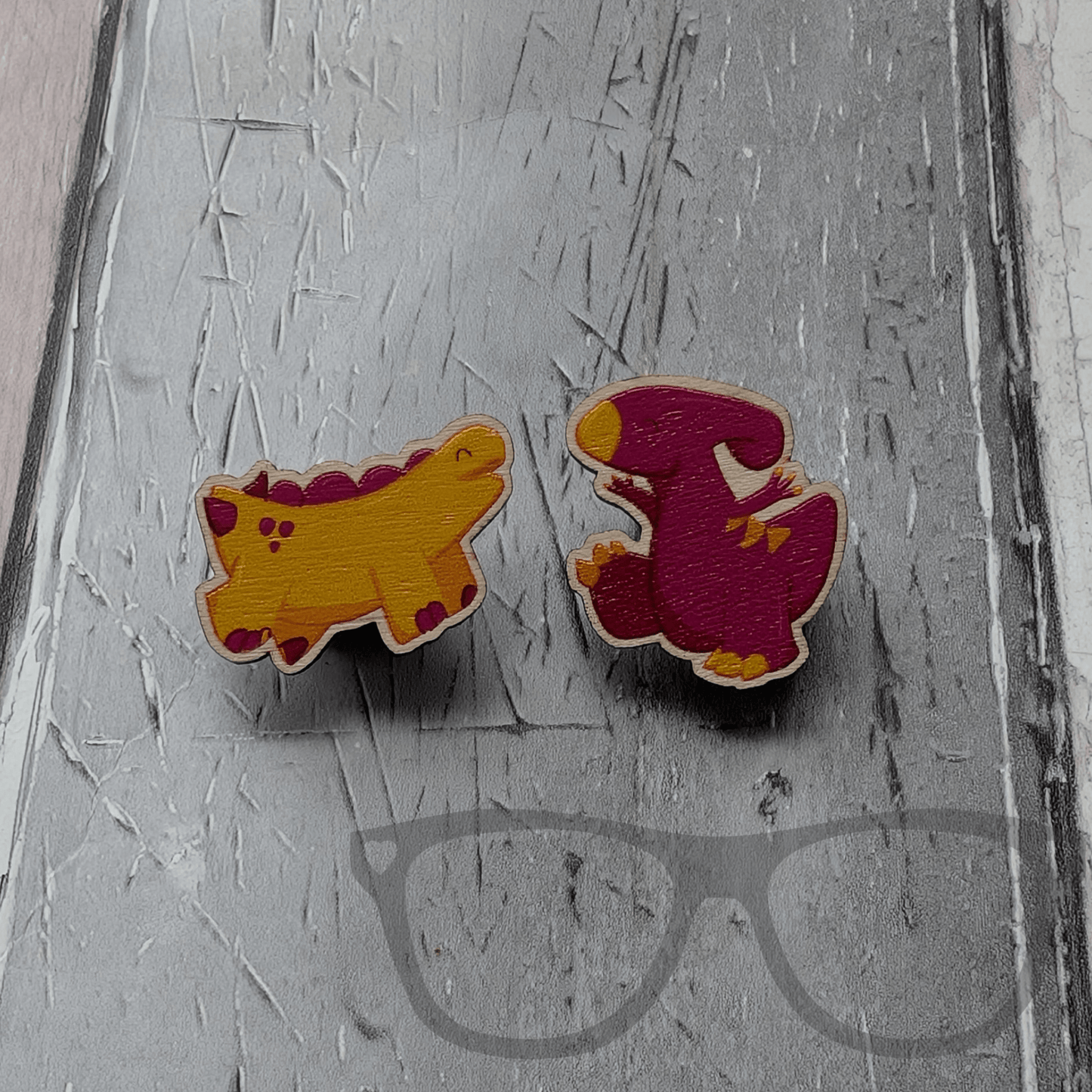 Derek and Irene Wooden Pin Bundle - Mini Geek Boutique