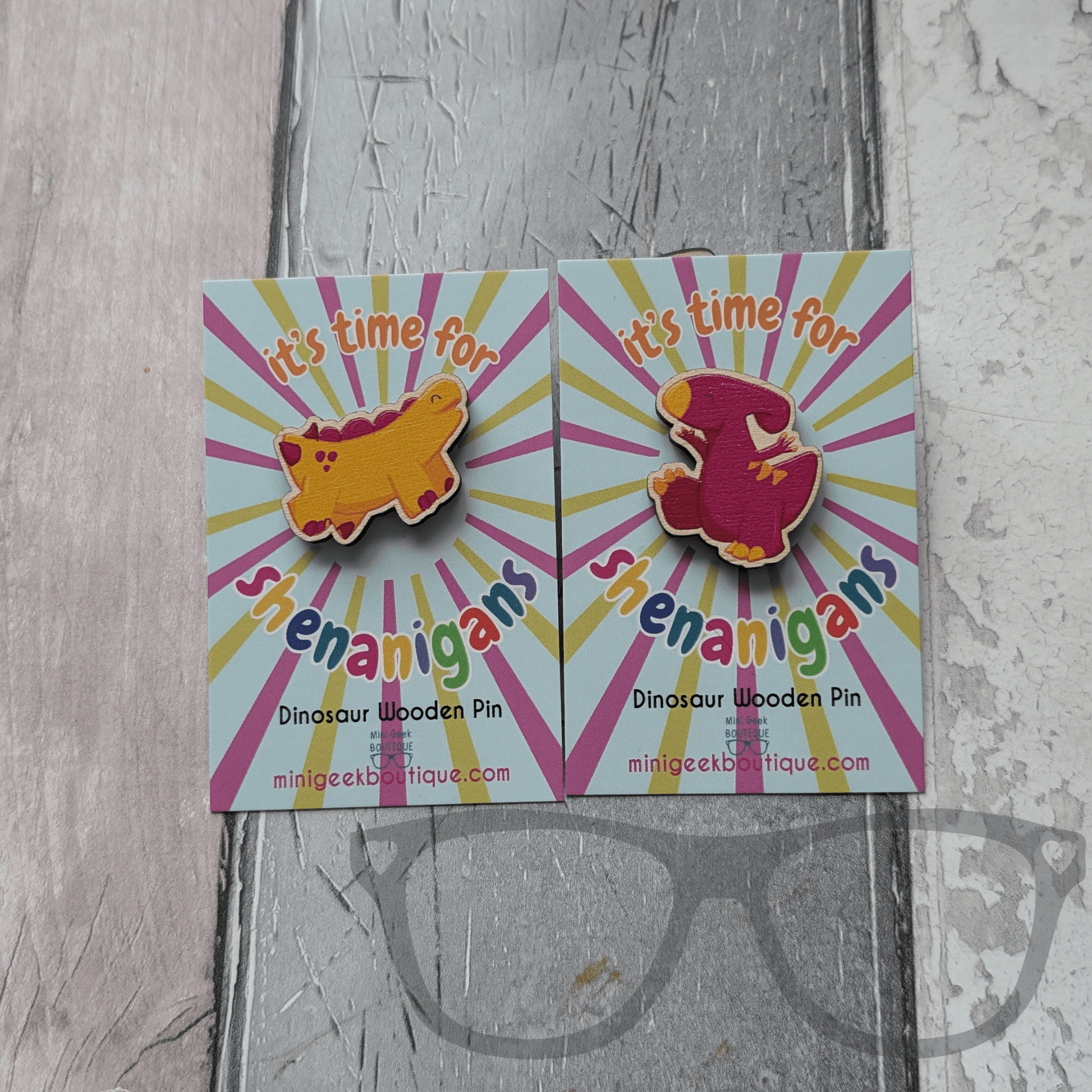 Derek and Irene Wooden Pin Bundle - Mini Geek Boutique