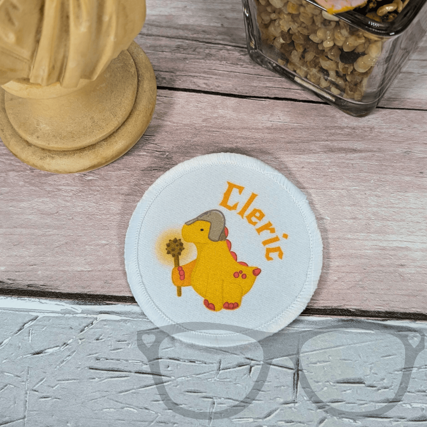 Derek the Stegosaurus Cleric Patch - Mini Geek Boutique