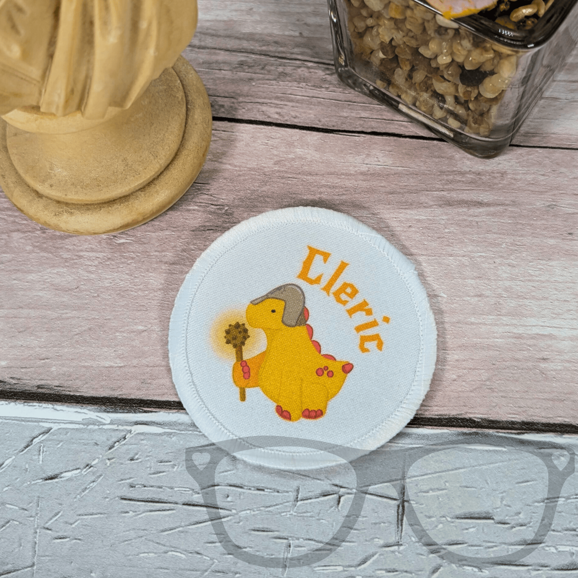 Derek the Stegosaurus Cleric Patch - Mini Geek Boutique