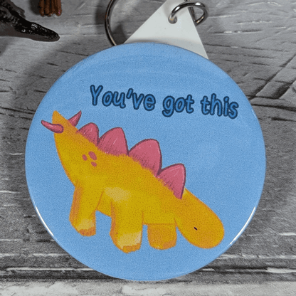 Derek The Stegosaurus "You've Got This" 58mm Badge or Keyring - Mini Geek Boutique
