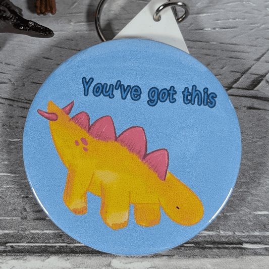 Derek The Stegosaurus "You've Got This" 58mm Badge or Keyring - Mini Geek Boutique