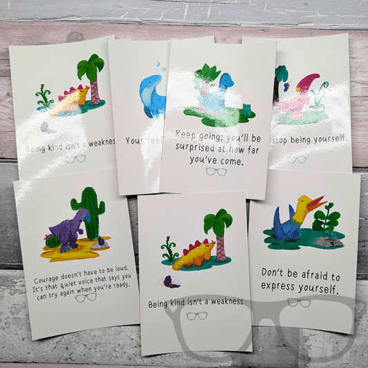 Determined Dinosaurs Postcard Bundle - Mini Geek Boutique