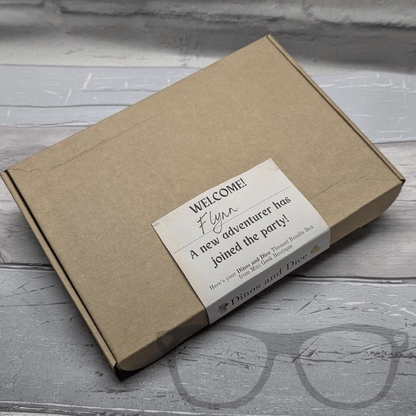 Dinos and Dice Bundle Letter box Activity box - Mini Geek Boutique