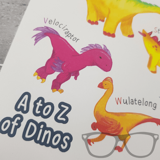 Dinosaur A to Z Art Print - Mini Geek Boutique