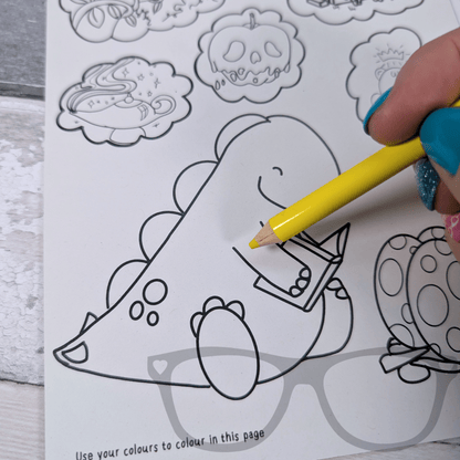 Mini Geek Boutique Dinosaur Adventure Zine Issue 9 with Derek and Irene exploring a fairy tale world, kids’ activity magazine