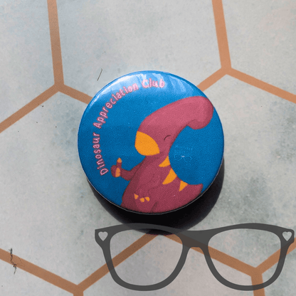 Dinosaur Appreciation Club 38mm badge - Mini Geek Boutique