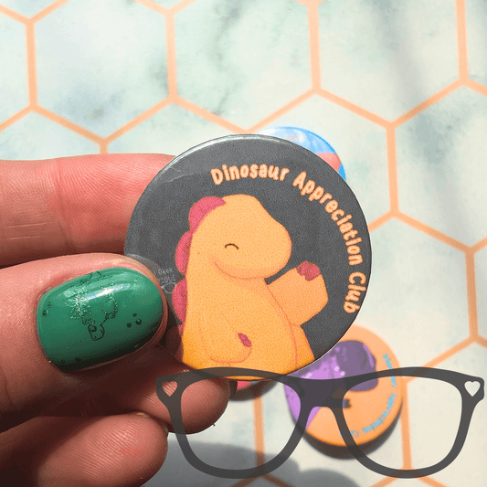 Dinosaur Appreciation Club 38mm badge - Mini Geek Boutique