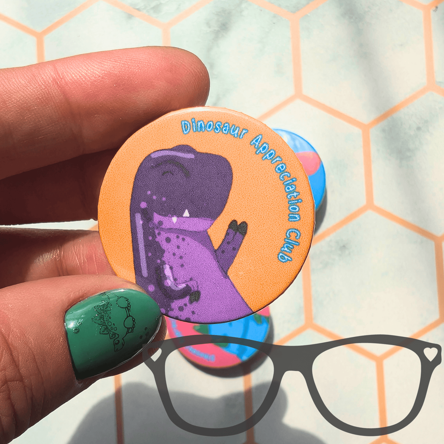 Dinosaur Appreciation Club 38mm badge - Mini Geek Boutique