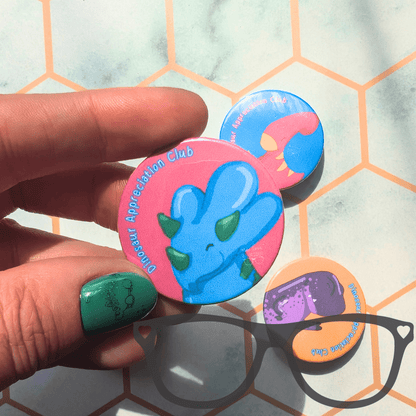 Dinosaur Appreciation Club 38mm badge - Mini Geek Boutique