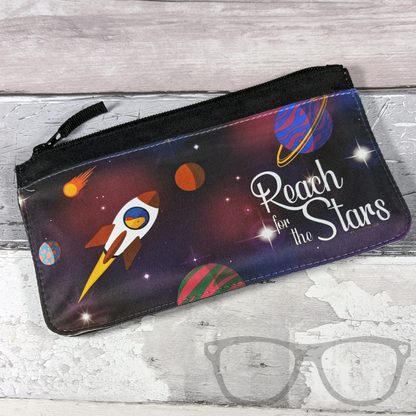 Dinosaur in space reach for the stars pencil case ideal gift for fans of space or dinosaurs or both!