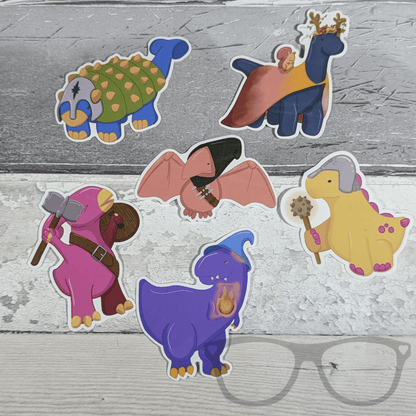 DnDinos 6 Dinosaur Vinyl Sticker Bundle - Mini Geek Boutique
