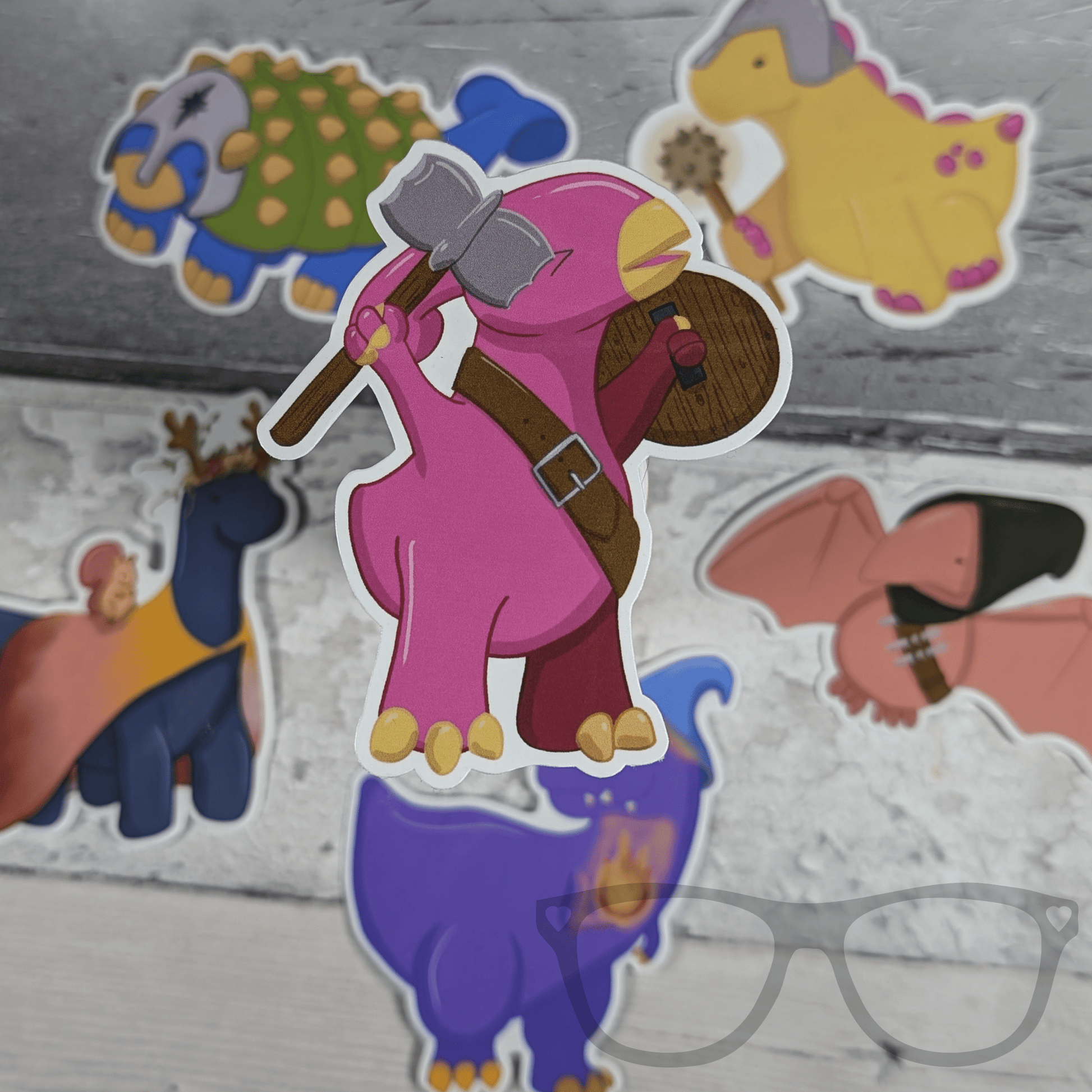 DnDinos 6 Dinosaur Vinyl Sticker Bundle - Mini Geek Boutique