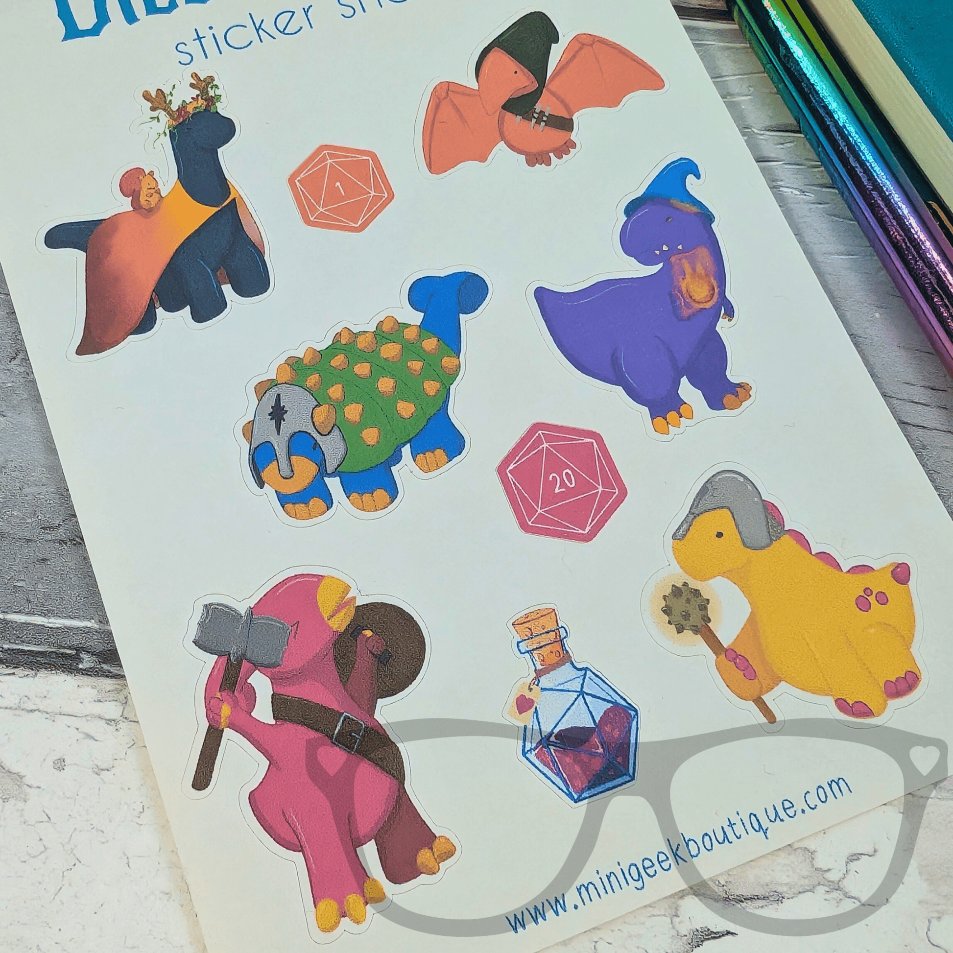 DnDinos Stickersheet - Mini Geek Boutique