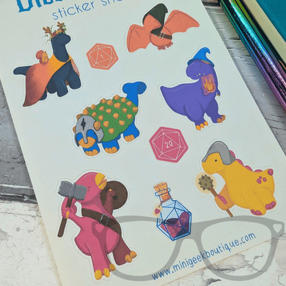 DnDinos Stickersheet - Mini Geek Boutique