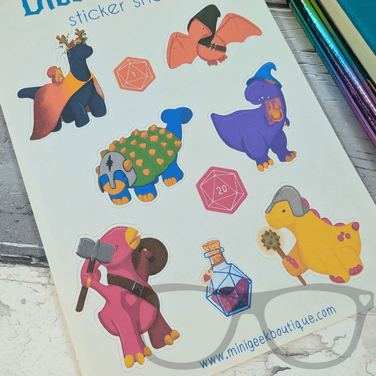DnDinos Stickersheet - Mini Geek Boutique
