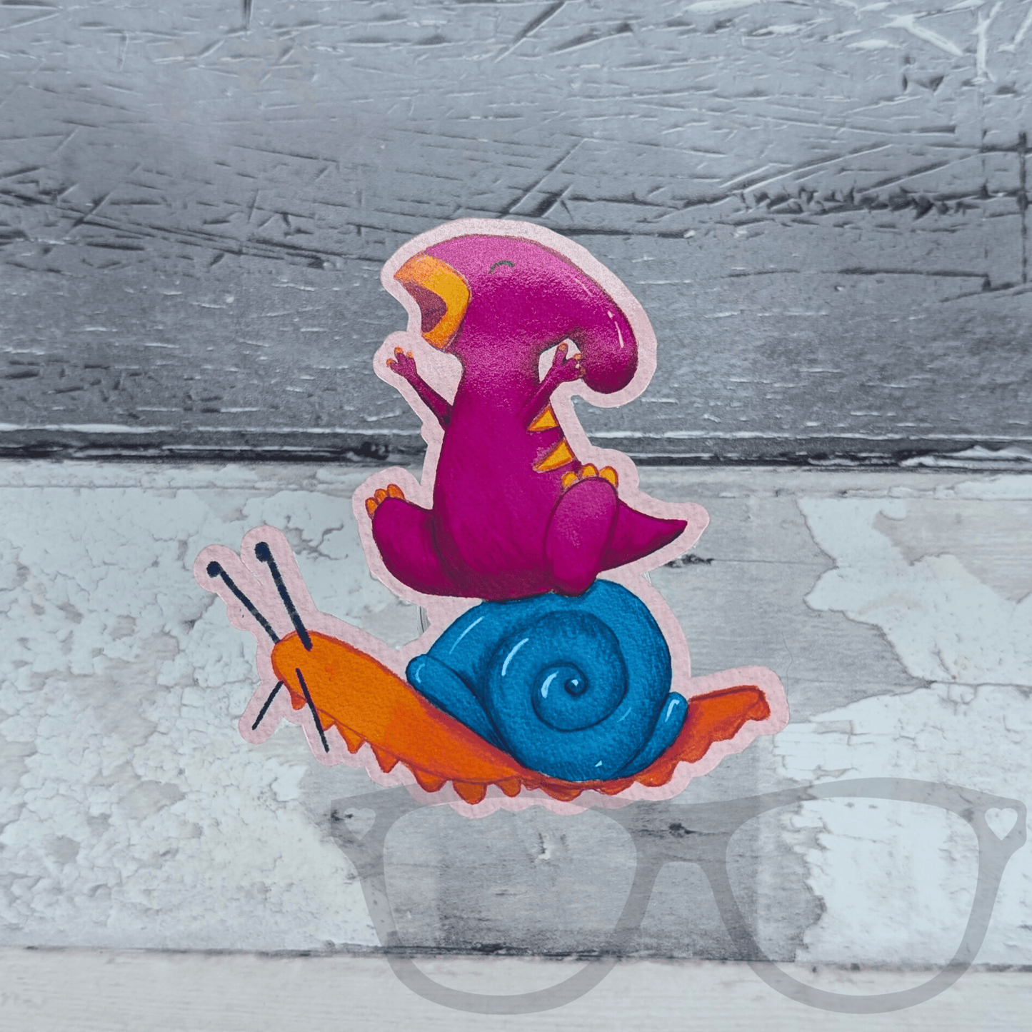 Irene on a snail Medieval style die cut glossy vinyl sticker - Mini Geek Boutique