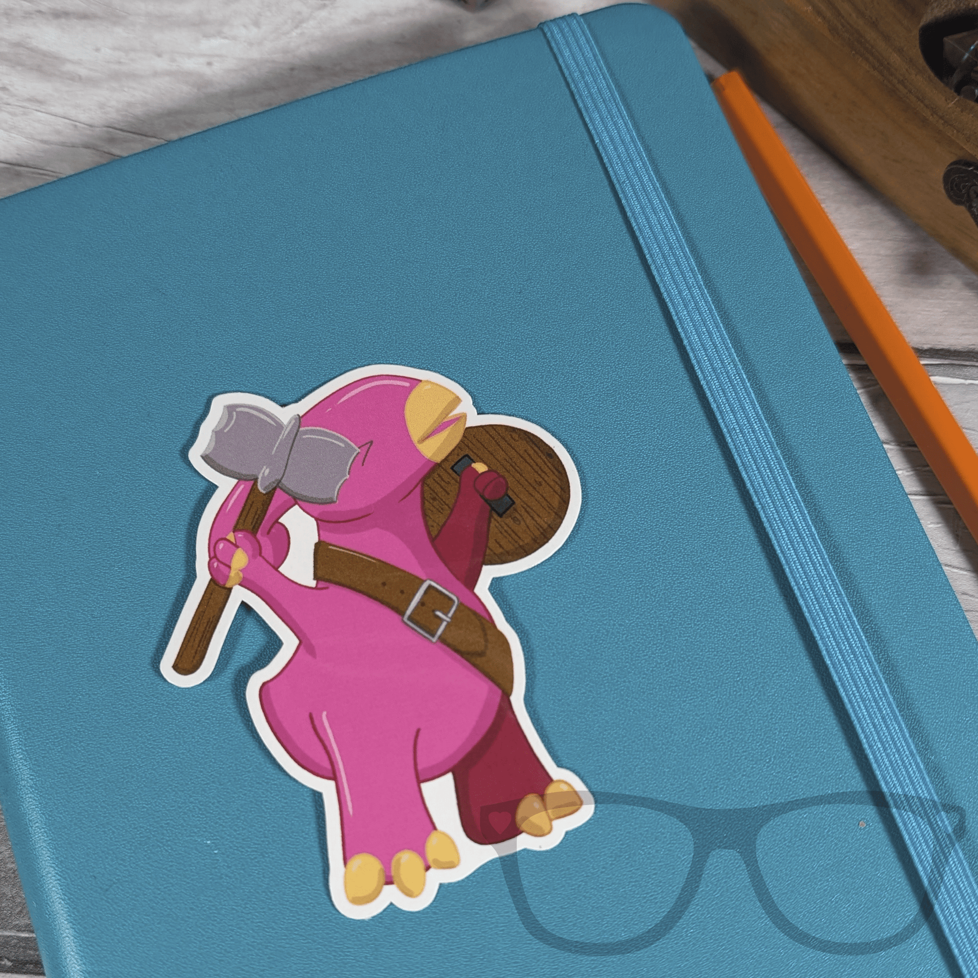 Irene the Barbarian Parasaurolophus Vinyl Sticker – A Fierce Dinosaur for Tabletop Gaming Fans - Mini Geek Boutique