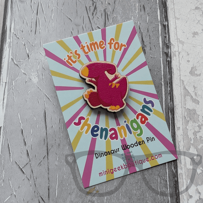 Irene the Parasaurolophus Wooden Pin - Mini Geek Boutique