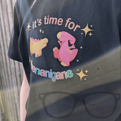 It’s Time for Shenanigans! Organic Dinosaur T-Shirt - Mini Geek Boutique