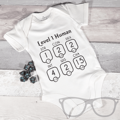 Level 1 Human Baby Bodysuit – The Perfect Gift for Geeky Parents - Mini Geek Boutique
