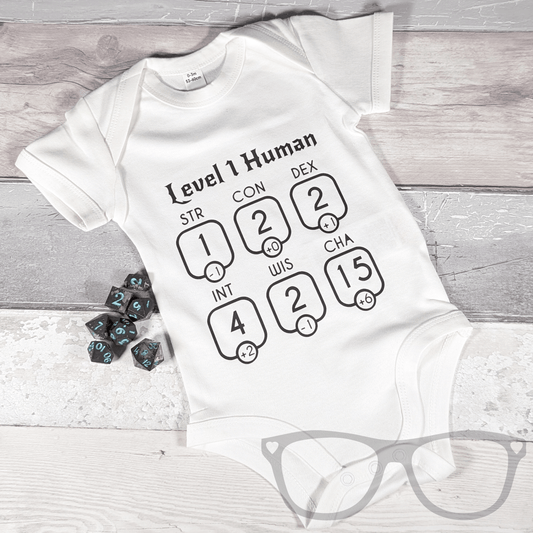 Level 1 Human Baby Bodysuit – The Perfect Gift for Geeky Parents - Mini Geek Boutique
