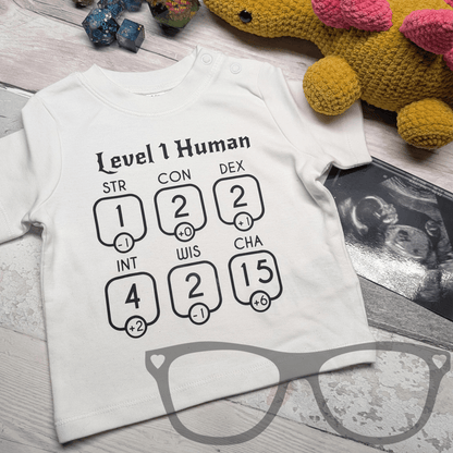Level 1 Human Baby T-shirt - Mini Geek Boutique