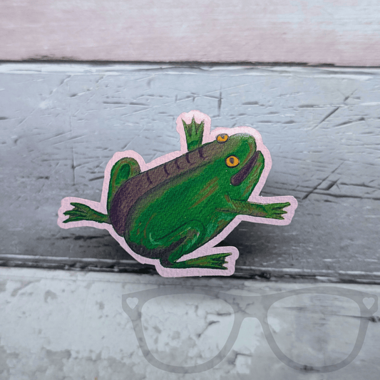Medieval Frog Glossy die cut sticker - Mini Geek Boutique