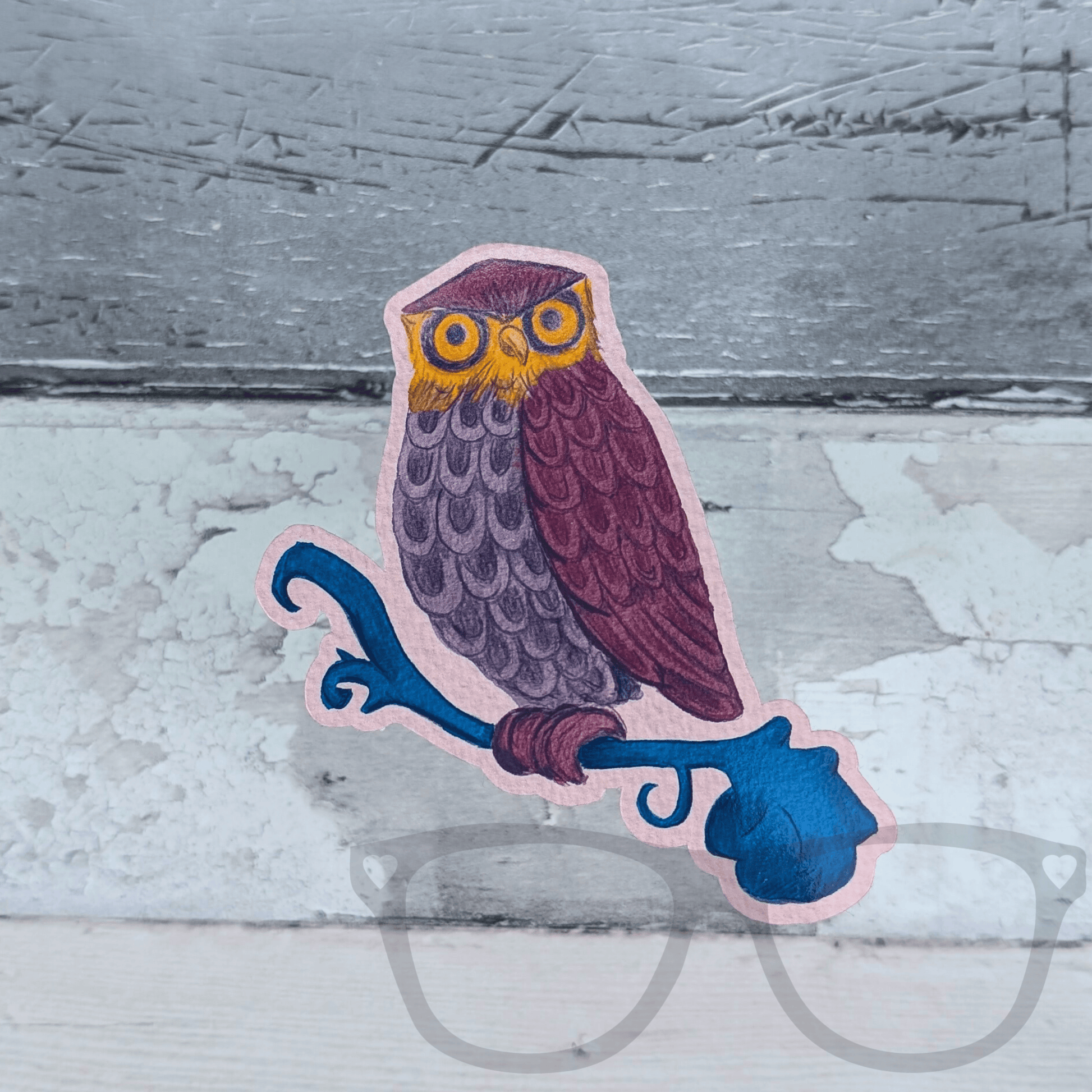 Medieval Owl Glossy Die Cut Vinyl Sticker - Mini Geek Boutique