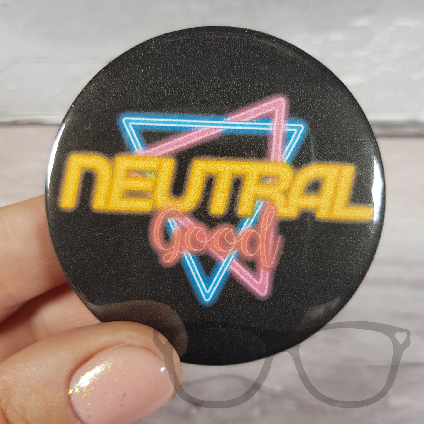 Neutral good cyberpunk style alignment badge