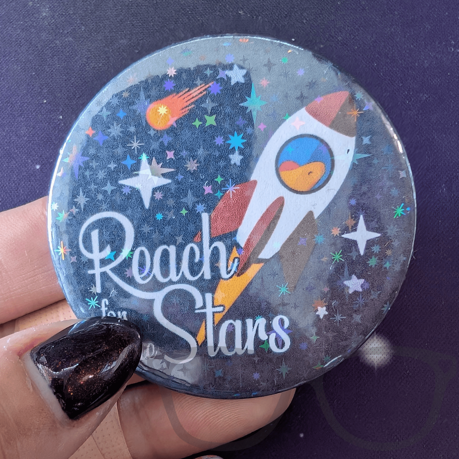 Reach for the Stars badge or Keyring - Mini Geek Boutique