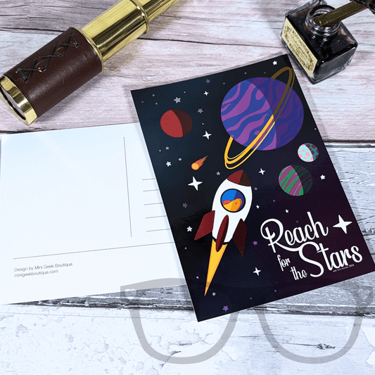 Reach for the Stars Postcard - Mini Geek Boutique