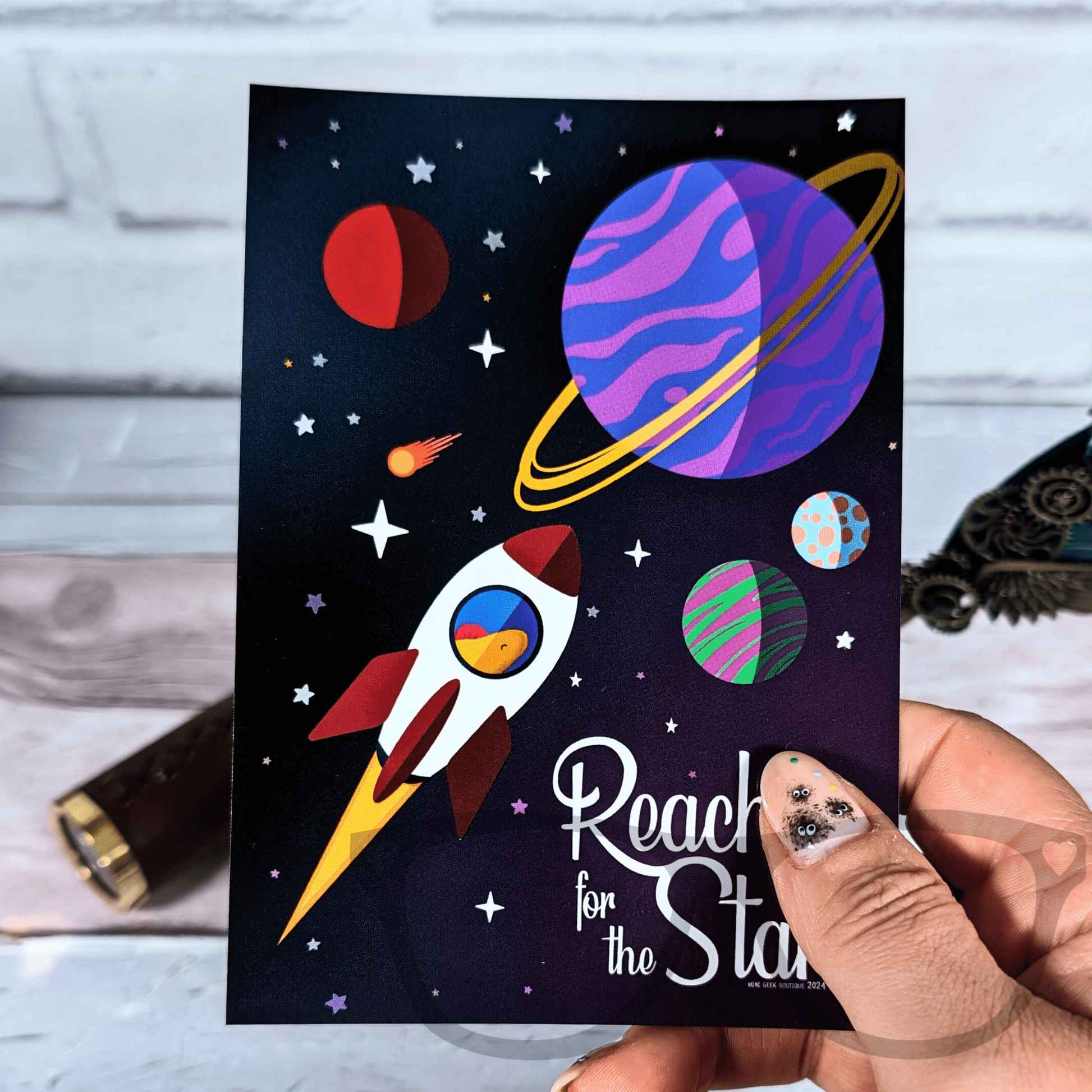 Reach for the Stars Postcard - Mini Geek Boutique