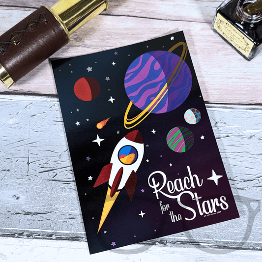 Reach for the Stars Postcard - Mini Geek Boutique