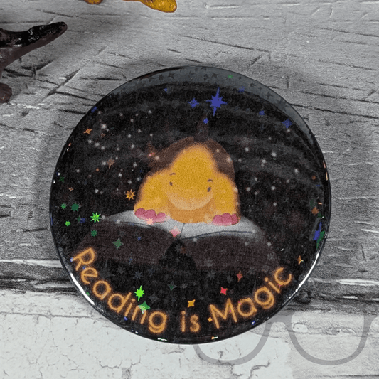 Reading is magic 58mm badge and keyring - Mini Geek Boutique