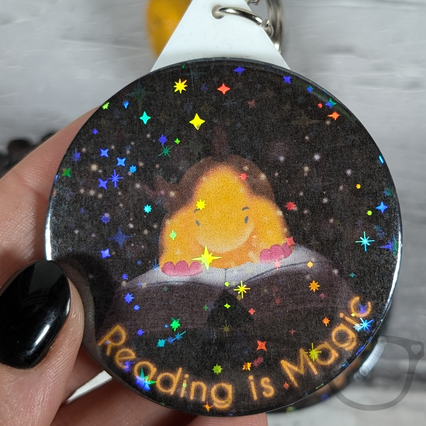 Reading is magic sparkly keyring