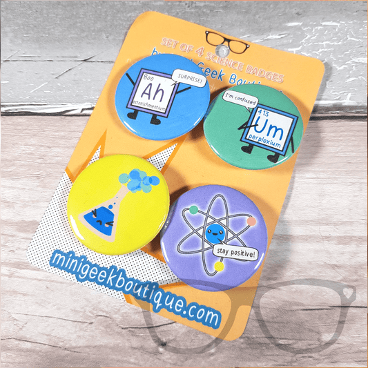 Science 38mm badge set - Mini Geek Boutique