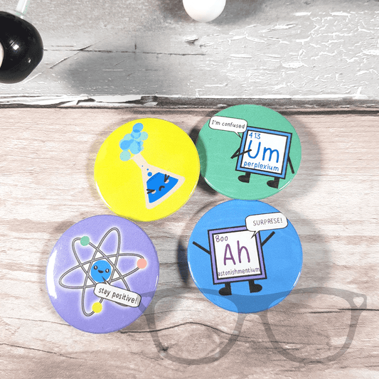 Science 38mm badge set - Mini Geek Boutique