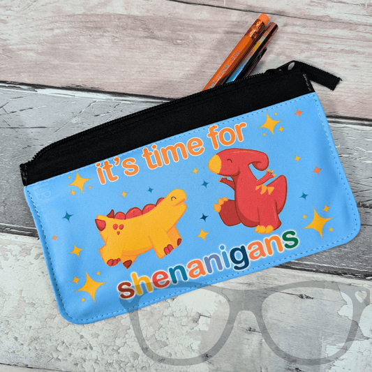 Shenanigans Dinosaur Adventure Pencil Case, Zippered Stationery Case - Mini Geek Boutique