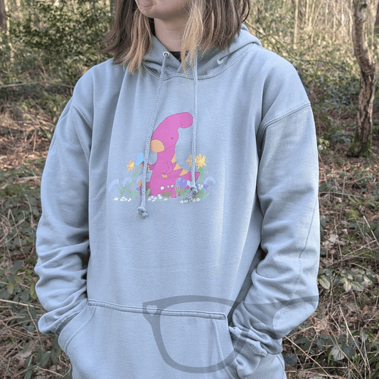 Spring time Dinosaur Hoodie with Irene the Parasaurolophus - Mini Geek Boutique