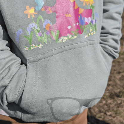 Spring time Dinosaur Hoodie with Irene the Parasaurolophus - Mini Geek Boutique