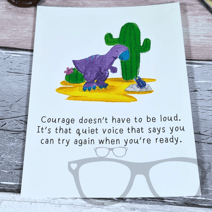 Steve the Iguanodon - Courage postcard - Mini Geek Boutique