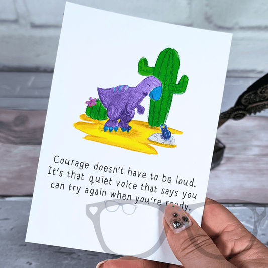 Steve the Iguanodon - Courage postcard - Mini Geek Boutique