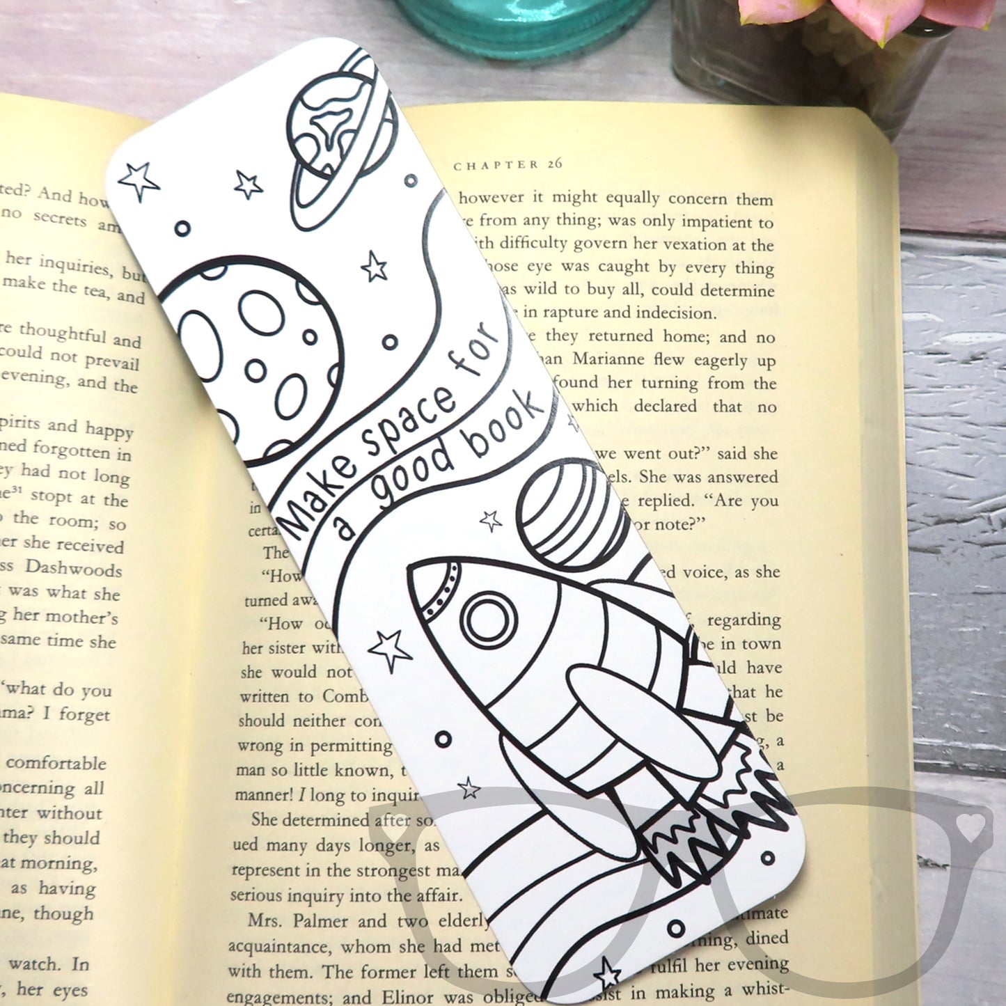 Colour in your own space bookmark without tassel 