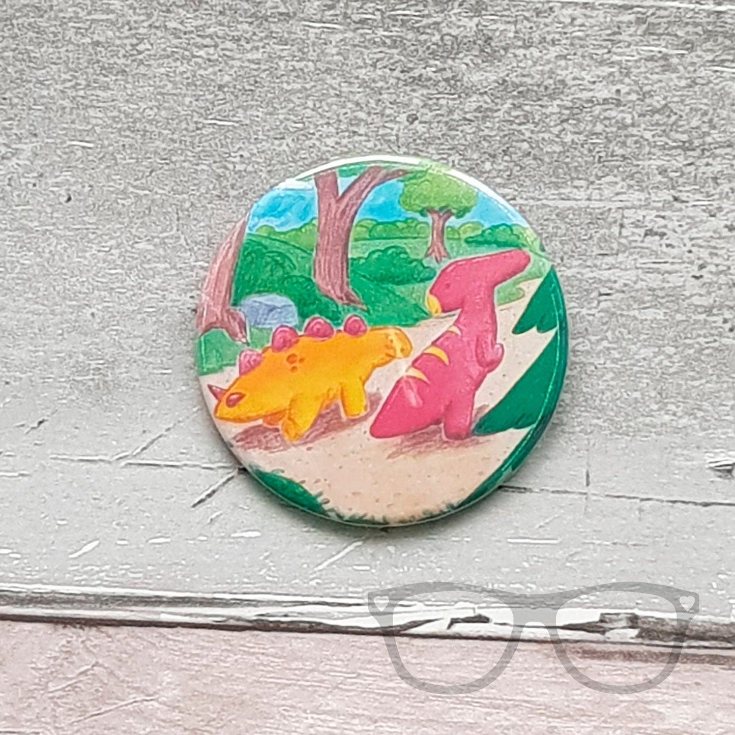 Derek and Irene go on an adventure 58mm badge - Mini Geek Boutique