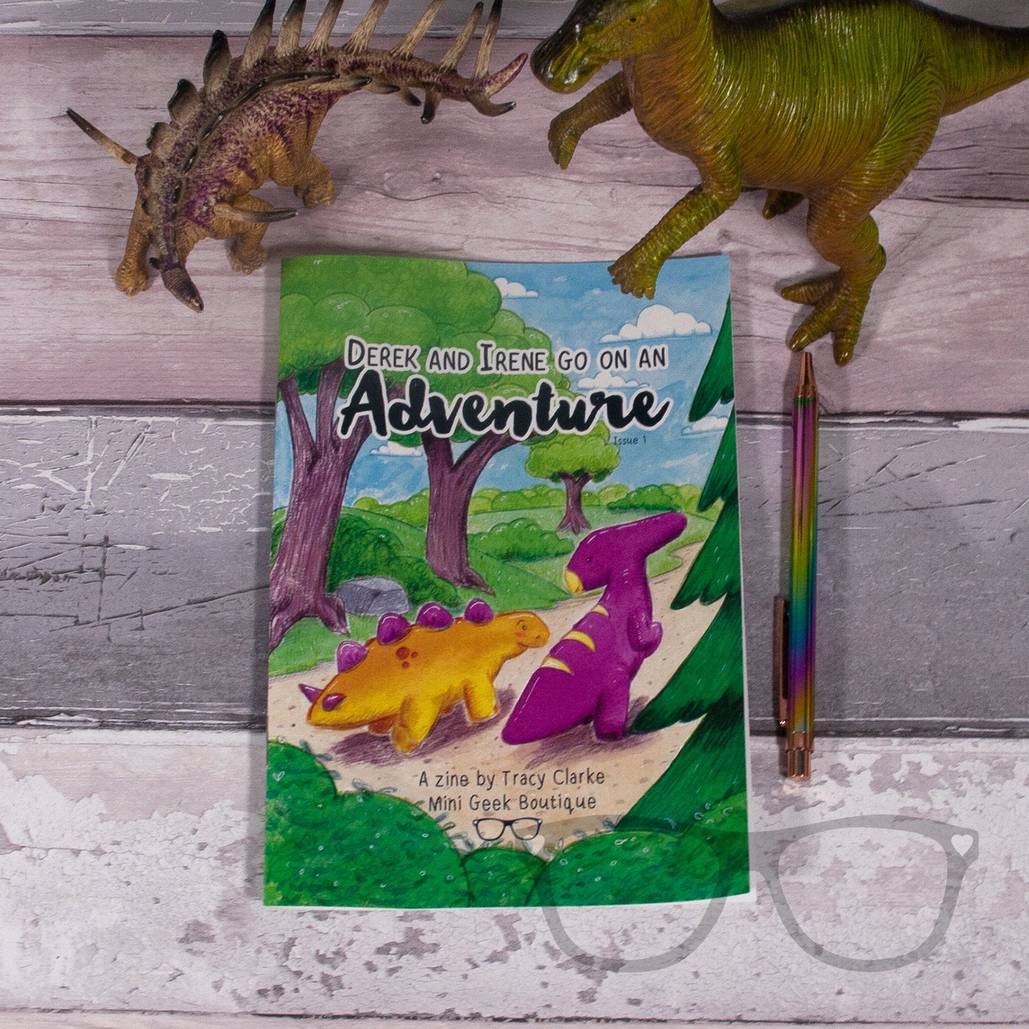 Dinosaur Adventure Zine Issue 1 | Derek & Irene's Fun Story, Colouring Pages & Puzzles | Dinosaur Activity Book for Kids - Mini Geek Boutique