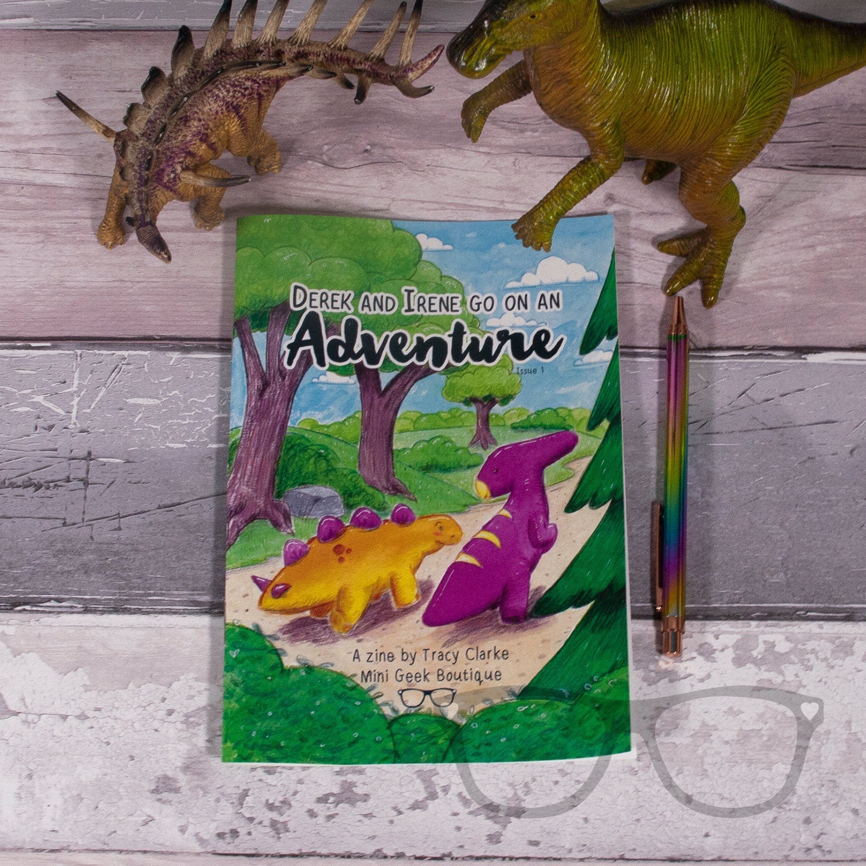 Dinosaur Adventure Zine Issue 1 | Derek & Irene's Fun Story, Colouring Pages & Puzzles | Dinosaur Activity Book for Kids - Mini Geek Boutique